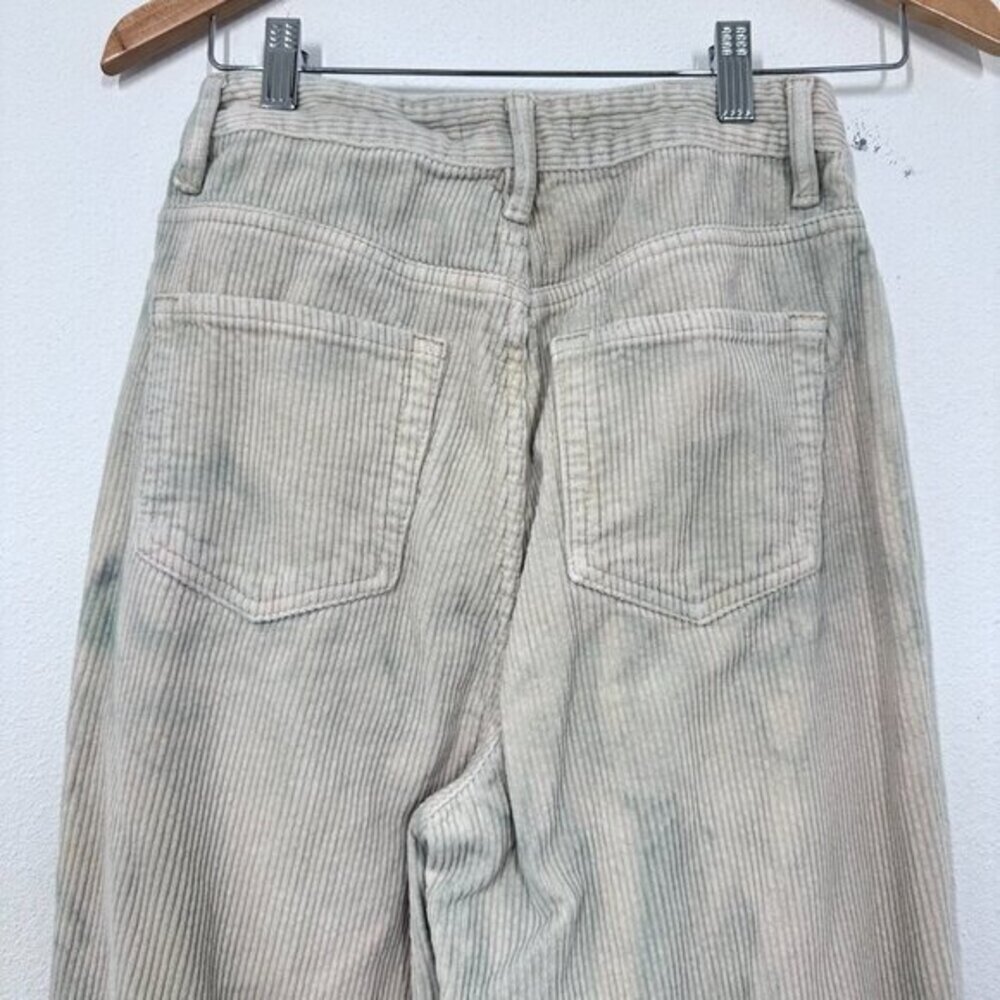 PacSun Cream Blue Tie Dye Corduroy 90s Boyfriend Bootcut High Rise Pants Size 27 - Picture 5 of 9
